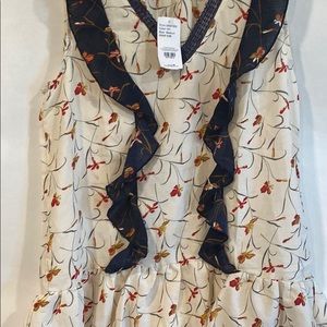 NWT sleeveless floral tunic blouse